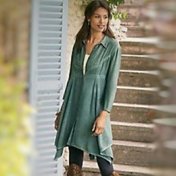 Soft Surroundings Dresses & Skirts - SOFT SURROUNDINGS Pigment Wash Smock Tunic Asymmetric Top Dress